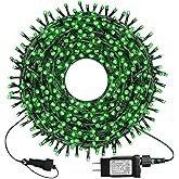 kemooie 300 LED Green St. Patrick's Day Lights, 99 FT 8 Twinkle Modes Connectable Plug in Green Wire String Lights, Waterproof Christmas Lights for Party Irish St Patrick's Day Xmas Decorations