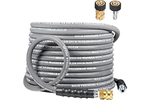Coyardor 3/8" Pressure Washer Hose 35 FT 4500 PSI, Steel Braided Layer & NonMarking Rubber for Hot/Cold Water High Power Washer Replacement With 3/8 Inch Quick Connect & M22 Fitting, Industrial-grade