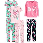 Simple Joys by Carter's girls 6-piece Snug Fit Cotton Pajama Set