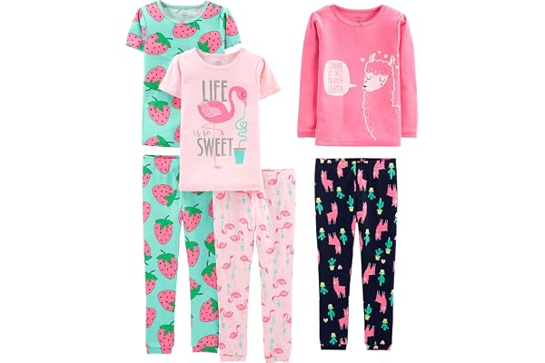 Simple Joys by Carter's Girls 6-Piece Snug-Fit Cotton Pajama Set