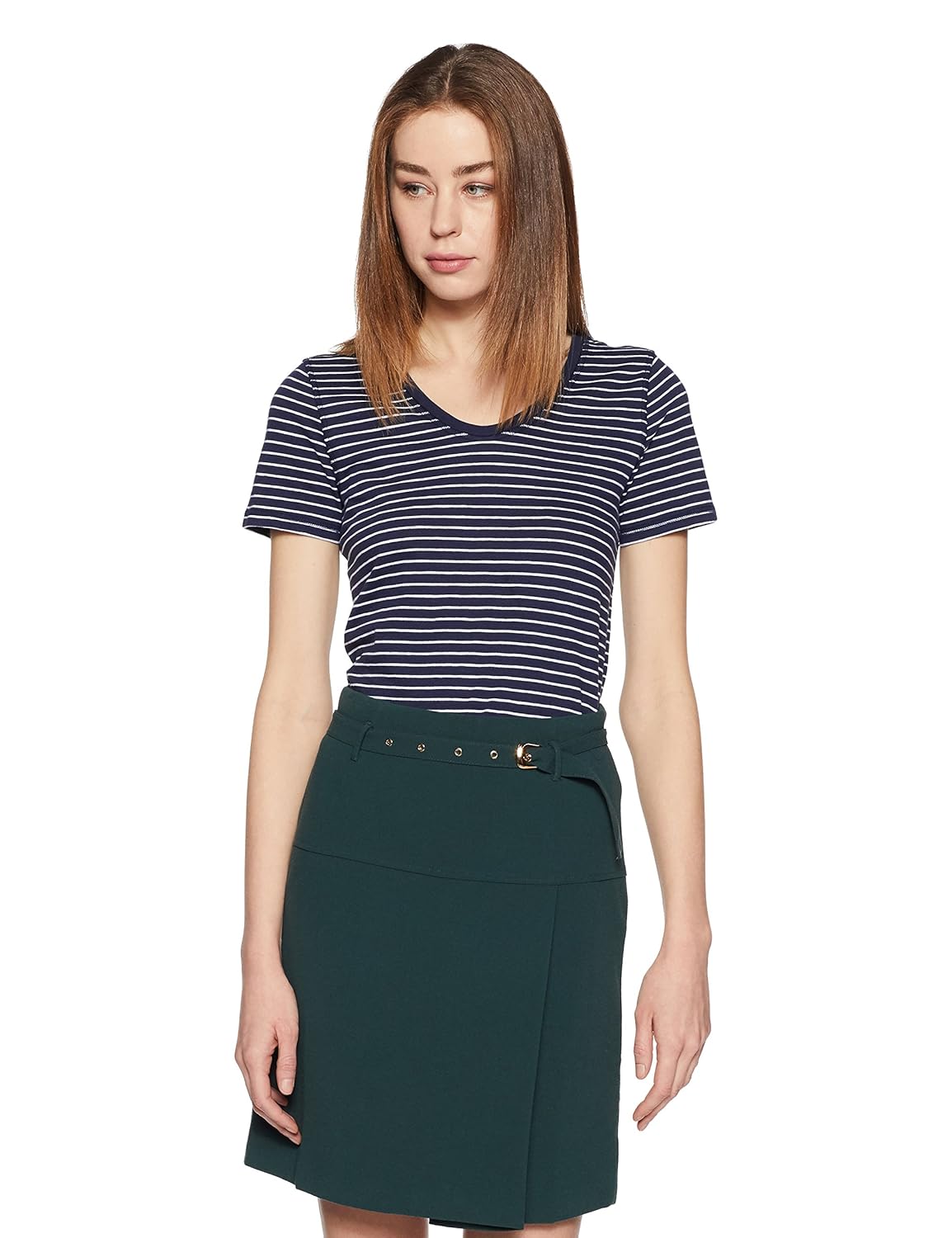 marks & spencer women's striped regular fit t-shirt