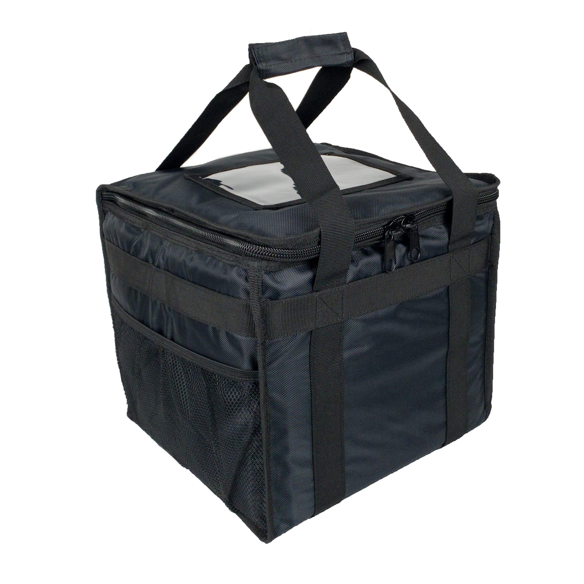 Hot Food Bag For Pizza, Takeaway, Restaurant, Picnic, Indian, Chinese, Kebabs, Catering, Delivery Bag, Thermal Insulated (Black, 30L - 32x32x30cm)