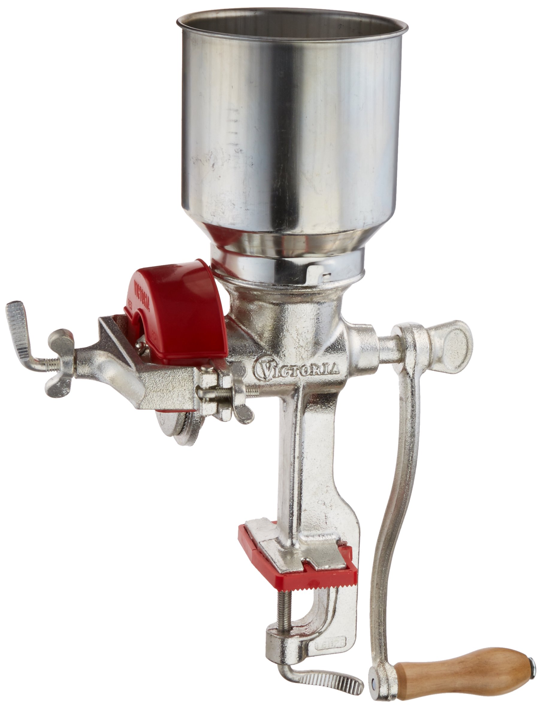 Victoria Commercial Grade Manual Grain Grinder with High Hopper Table