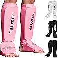 MMA Shin Pads for Muay Thai and Kickboxing, Protective Shin Guards with Instep Guard for Sparring and Training, for Adults, Kids, and Youth