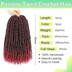Passion Twist Crochet Hair 10Inch Passion Twist