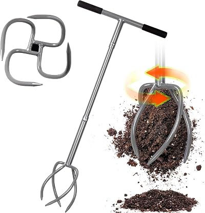 Walensee Twist Tiller Manual Hand Tiller Garden Claw Cultivator with Removable