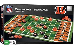 MasterPieces - NFL Checkers, Officially Licensed Cincinnati Bengals Football Board Game for 2 Players, Family Fun for Kids & Adults