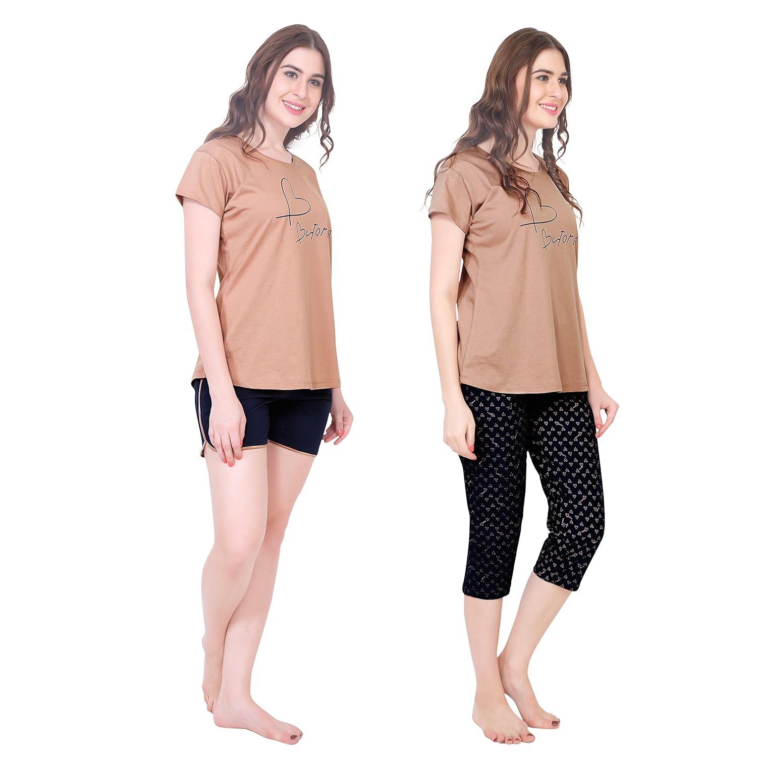 zeyo women's cotton night suit