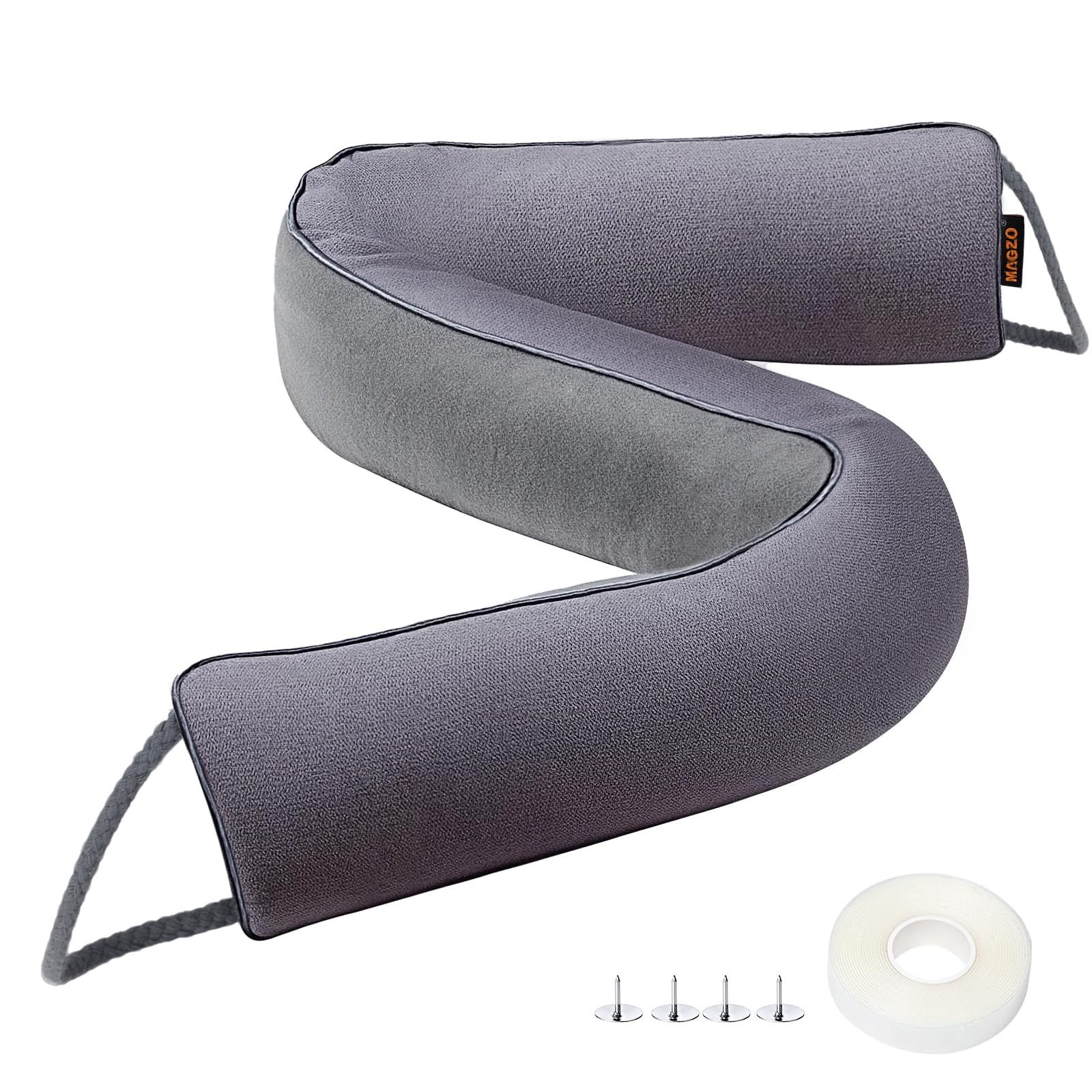 Photo 1 of MAGZO Door Draft Stopper, 38 Inch Under Door Draft Blocker Noise Stopper, Weighted Wind Blocker Draft Guard for Bottom of Door, Gray