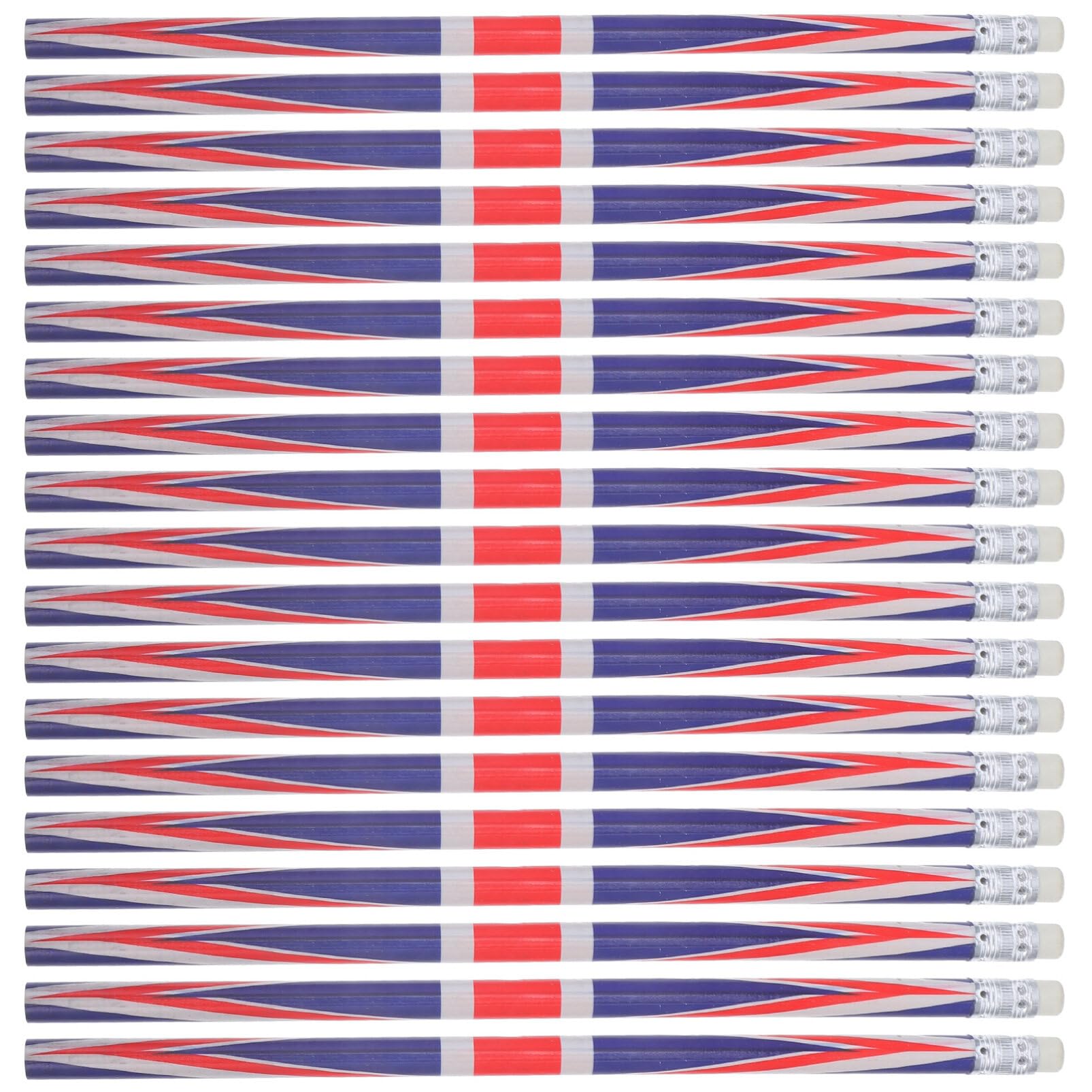 STOBOK 60 Pcs British Souvenir Pencils with Union Jack and England Flag Patterns Wooden Pattern Pencils for School Office and Kids Party Favors 7.5 Inch