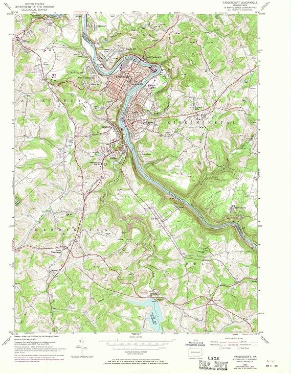 YellowMaps Vandergrift PA topo map, 124000 Scale, 7.5 X 7