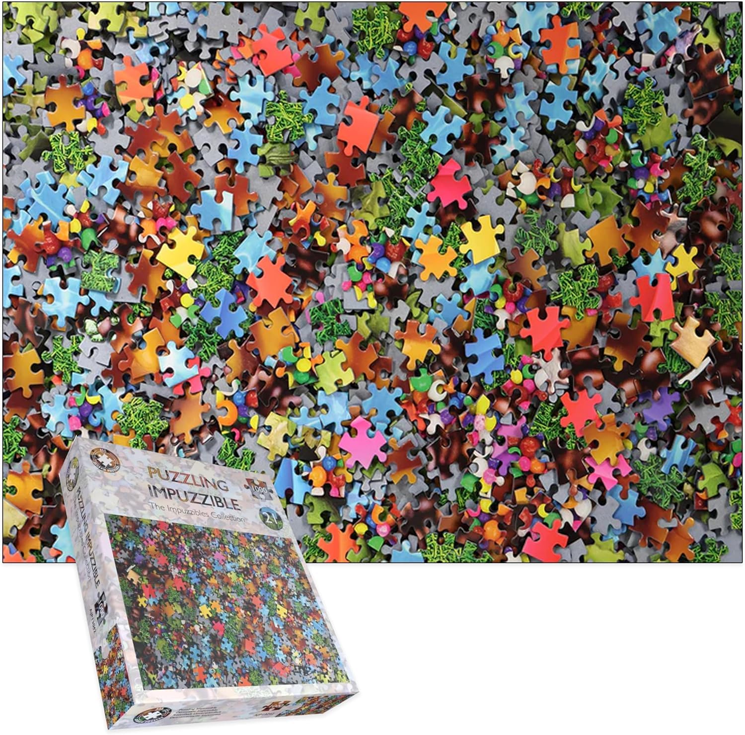 A Puzzling Impuzzible No.21 – 1000 Piece Jigsaw Puzzle for Adults | Challenging Brain Teaser with Vibrant Mash-Up Design | Fun Gift for Puzzle Lovers