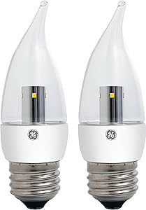 GE Lighting 23004 LED 3.5-Watt (25-watt replacement) 170-Lumen Bent Tip Light Bulb with Medium Base, Clear Soft White, 2-Pack