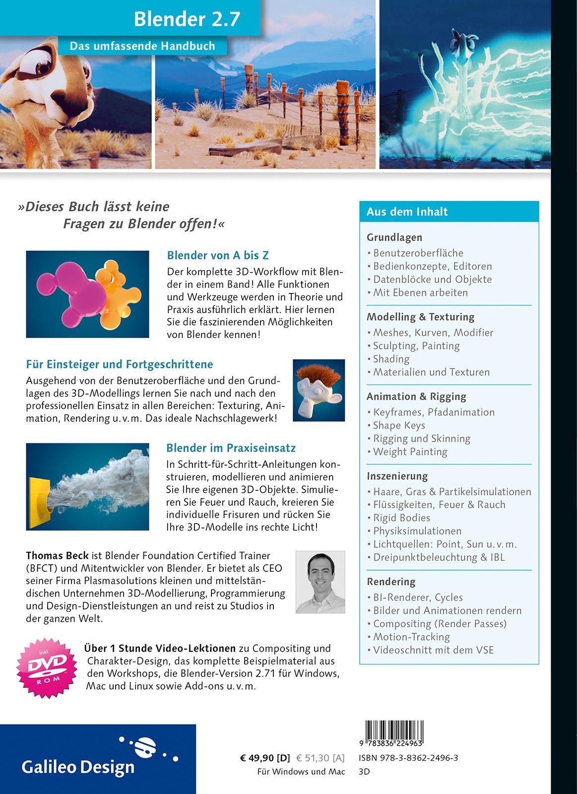 Blender 2 7 Das umfassende Handbuch – Das zuverlässige Nachschlagewerk mit allen Werkzeugen Funktionen und Techniken Galileo Design Amazon Thomas