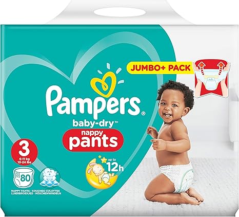 pampers baby dry nappy pants size 3