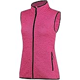 Zip Up Womens Vest with Zipper Pockets Athletic Sweater Fleece Vest Sleeveless Sweater Jacket