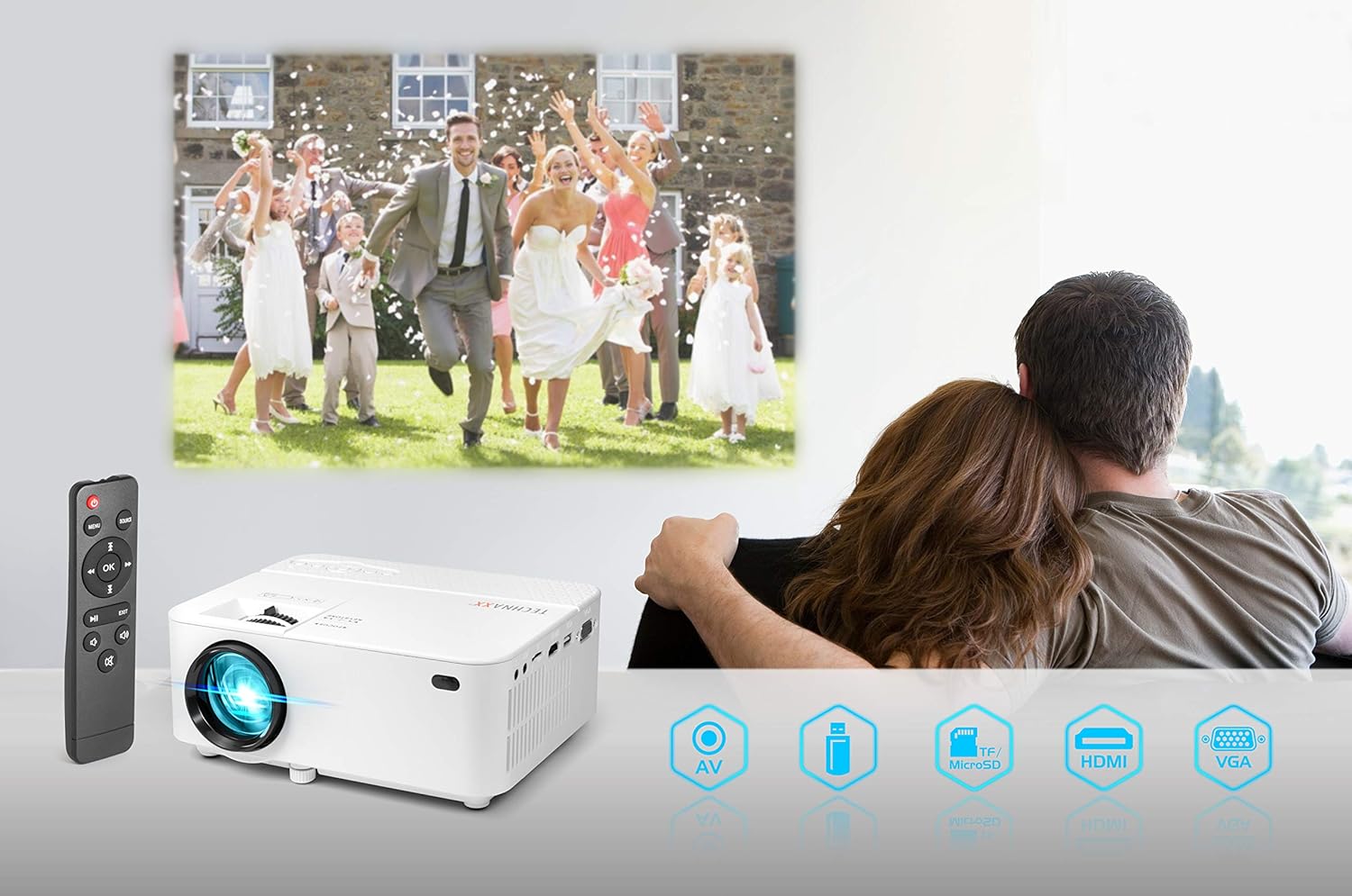 Technaxx Mini-beamer voor buiten, thuis, kantoor - 2W luidspreker, 32