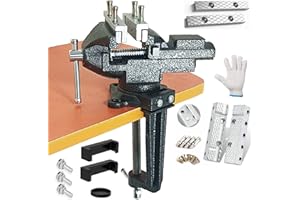 MYTEC Bench Vise or Table Vise, multifunctional jaw, multi-functional Combined Vise with Quick Adjustment, Universal Rotate 360° Work Clamp-On Vise, 3.3" black