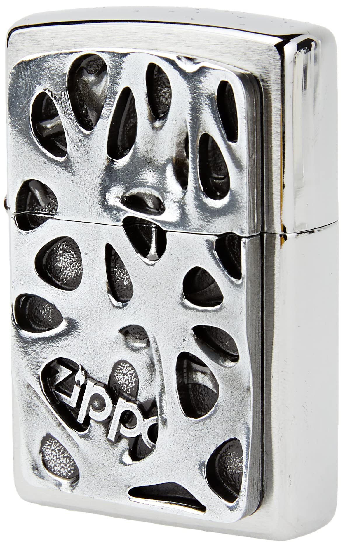 Zippo Windproof Lighter - Voronoi Emblem - Brushed Chrome - Refillable for Lifetime Use - Adjustable Flame - Gift Box - Metal Construction - Made in USA