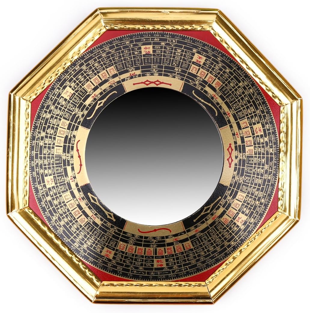 Yaoyijun Espejo Chinese Feng Shui Convex Bagua y Espejo cóncavo Bagua, Tradicional, Amarillo