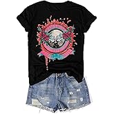 Vintage Band Shirt for Women Retro Rock and Roll Graphic Tee Country Music Concert T Shirt Casual Short Sleeve Tops