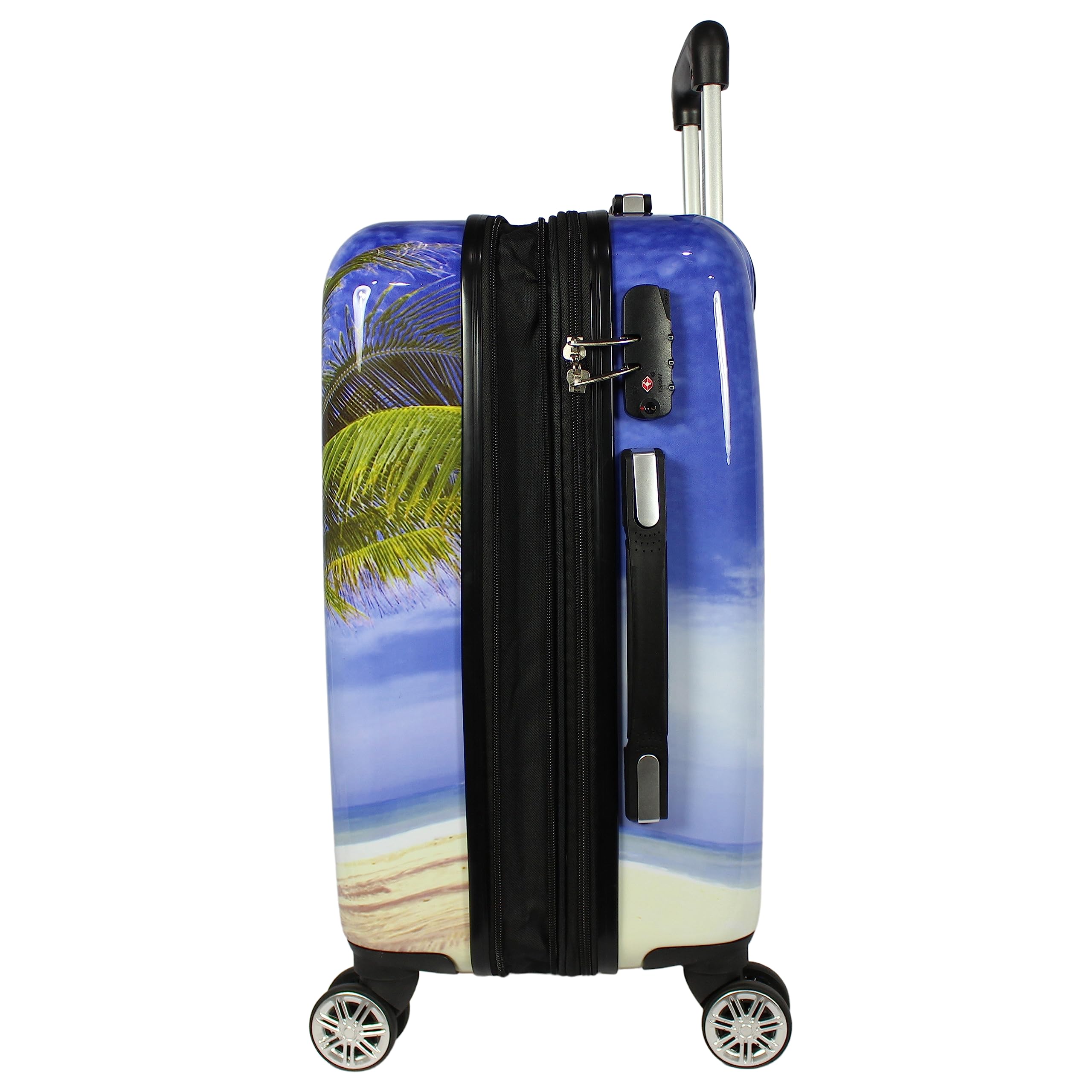 World Traveler Palm Tree Hardside 2-Piece Carry-On Spinner Luggage Set, One_Size