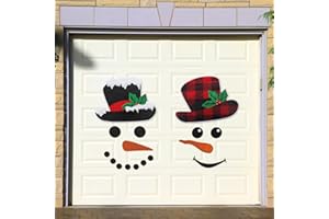 Flutesan Christmas Garage Door Decor Christmas Snowman Magnet Decor Snowman Face Garage Door Reflective Car Magnet Sticker Refrigerator
