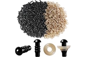 Hukiwow 600Pcs 5mm Safety Eyes and Washers 5 mm Safety Eyes for Crocheting Plastic Crochet Eyes Black Craft Eyes Animals Eyes Small Doll Eyes