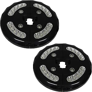 Sunnydaze Outdoor Patio Umbrella Lights, Cordless 24 LED, 4 Panel Battery Operated Pole and Camping Tent Light - Set of 2