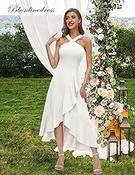 Bbonlinedress Women White Wedding Cocktail Halter