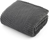 Bedsure Medium Dog Blanket 100x80cm Fleece Sherpa Soft Dark Grey