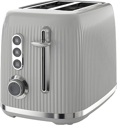 Breville Bold 2 Slice Toaster Grey Silver Chrome High Lift Wide Slots VTR002