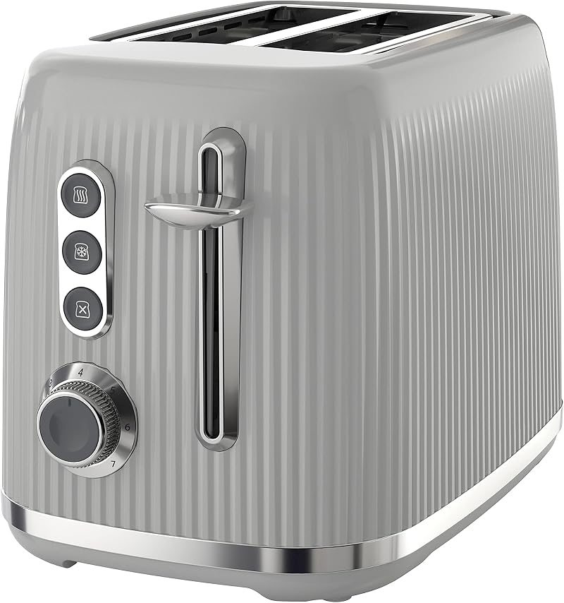 Breville Bold 2 Slice Toaster Grey Silver Chrome High Lift Wide Slots VTR002