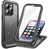 Cozycase Compatible with iPhone 14 Pro Waterproof Case - Full Body Shockproof Dustproof Dropproof Built in Screen Protector Rugged Waterproof Case for iPhone 14 Pro 6.1 Inch Black