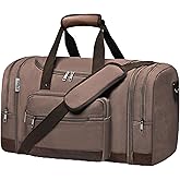 Wolhbege Duffle Bag for Travel,Mens Travel Bag & Carry On Bag for Men with Expandable Design and Luggage Sleeve –Duffel Bag for Gym, Weekender, Overnight Trips Brown