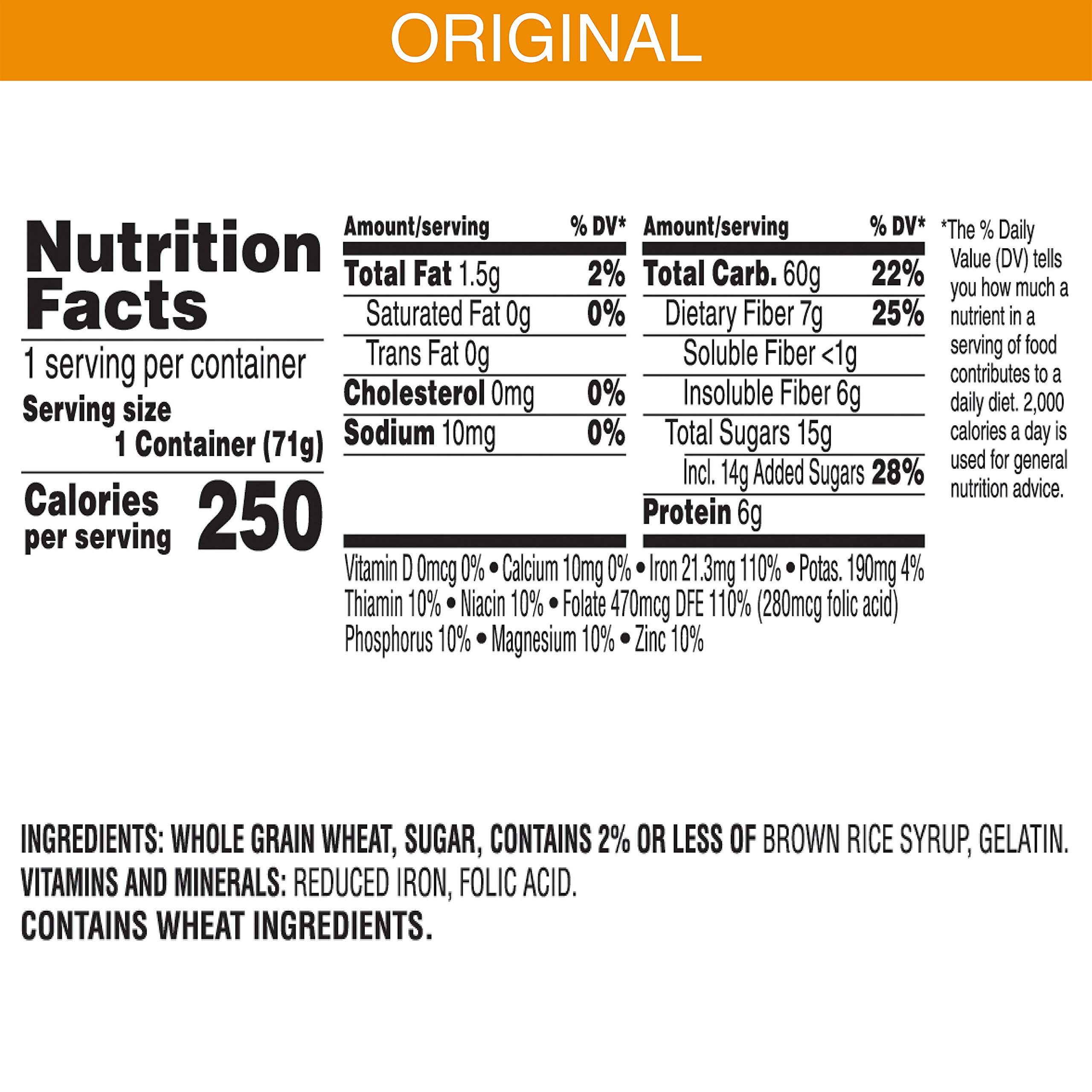 Kellogg's Frosted MiniWheats, Breakfast Cereal in a Cup, Original, Low