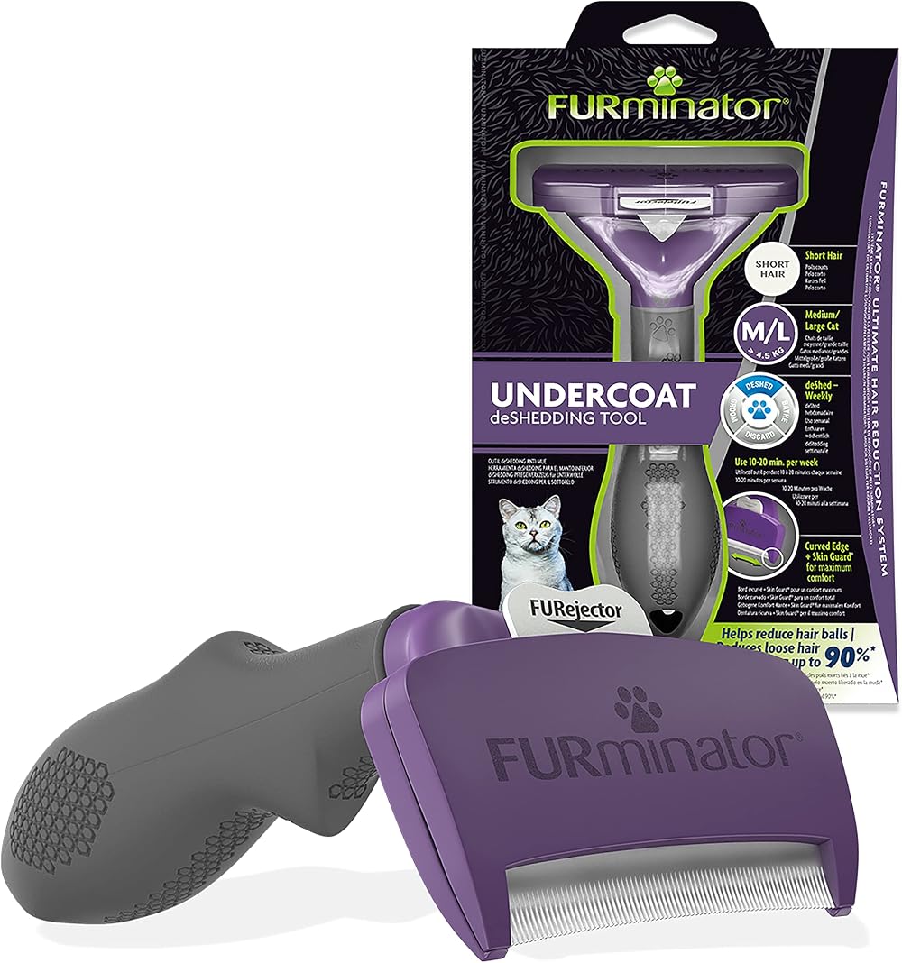 FURminator Undercoat DeShedding Tool for Medium/Large Cats Violet