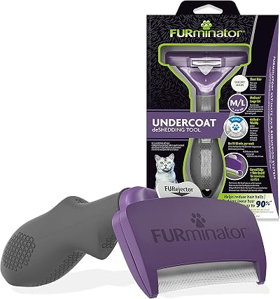 FURminator Undercoat DeShedding Tool for Medium/Large Cats Violet