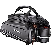JXFUKAL Bike Bags for Bicycle Rear rack - 9.5L/17L/40L Hard Shell Waterproof Bike Ebike Trunk Pannier Saddle Seat Bag Carrier with Reflector, Rain Cover & Shoulder Strap for Commuter Travel Outdoor