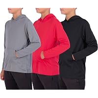 Real Essentials Men's 3-Pack Dry Fit Long Sleeve Hoodie - Moisture Wicking, UPF 50+, Big & Tall (Set 10, Medium) - View #3