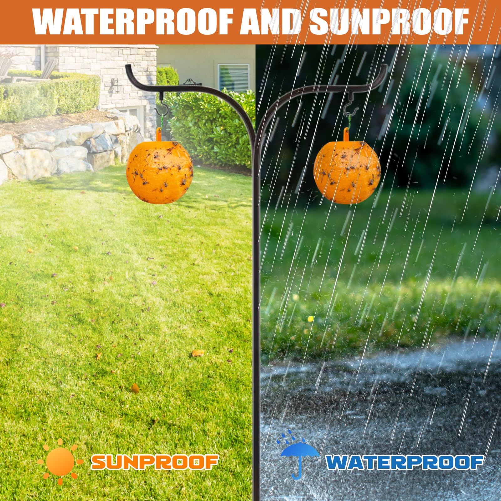 Fly Sticky Ball Fly Trap Outdoor, 6 PCS Fly Traps Ball Indoor, Hanging Sticky Bugs Gnat Ball for Garden Plants Trees Flies Gnat Wasp Bugs