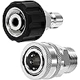 Tool Daily Pressure Washer Adapter Set, Quick Connect Kit, Metric M22 15mm to M22 Metric Fitting, Stainless Steel, 5000 PSI