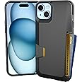 Smartish iPhone 15 Plus Wallet Case - Wallet Slayer Vol. 1 [Slim + Protective] Credit Card Holder - Drop Tested Hidden Card Slot Cover Compatible with Apple iPhone 15 Plus - Black Tie Affair
