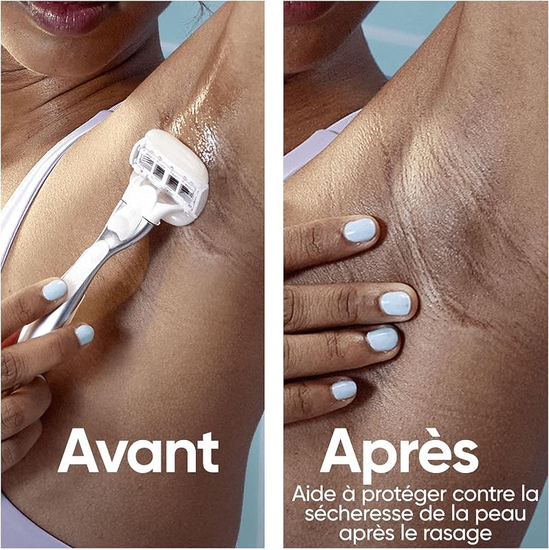Rasoir Femme Pro ComfortGlide Sensitive, 6 Recharges, Argent