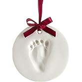 Pearhead Babyprints Christmas Ornament, Baby's First Christmas Holiday Keepsake, Newborn Handprint or Footprint Clay Kit, Eas