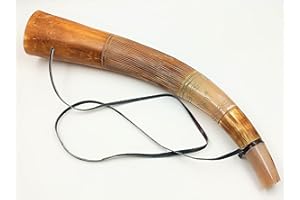 Qarzun Battle Sounding Horn - 18" Premium Ox-Horn Blow Trumpet War Bugle Viking Genuine Shofar
