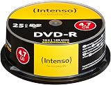 Intenso 4101154 DVD-R 16x 25 Pack Cakebox Recordable Discs