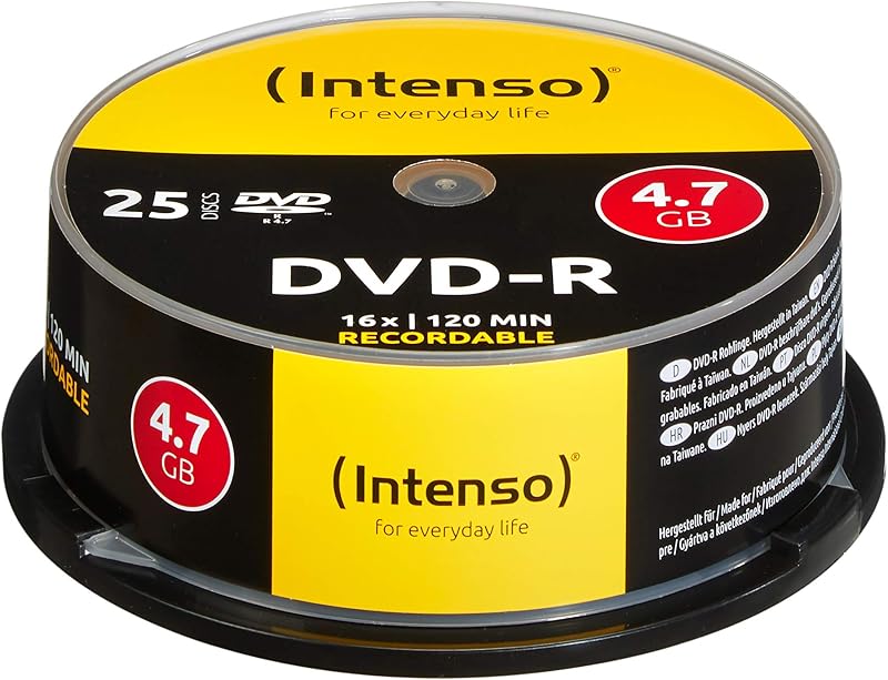 Intenso 4101154 DVD-R 16x 25 Pack Cakebox Recordable Discs