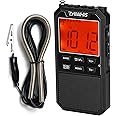 ZHIWHIS Portable Radio, AM FM Stereo SW NOAA Weather VHF Receiver with Alerts, Rechargeable DSP Pocket Radios with 9.85Ft Wire Antenna, 900mAh/396Presets/Alarm Clock/Sleep Timer for Walking ZWS-878
