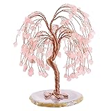 Jovivi Natural Rose Quartz Crystal Tree Tumbled